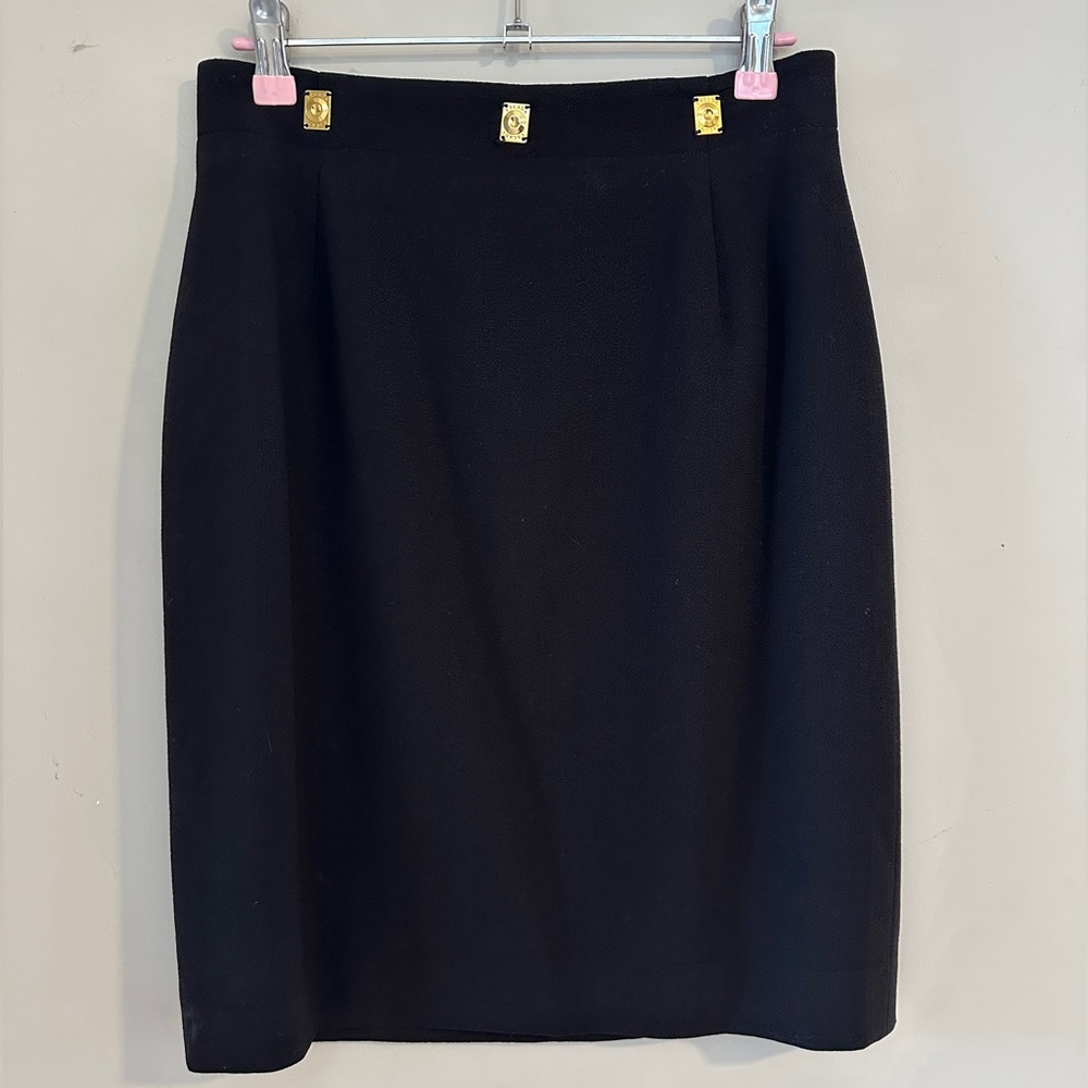 Vintage Escada Wool Crepe Knee Length Pencil Skirt - Size 36 / Size 4